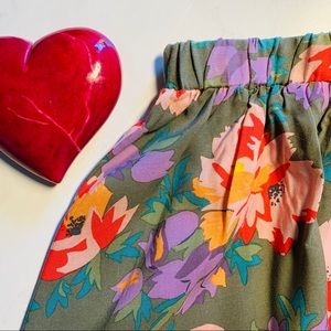 Old Navy Summer Floral Skirt Orange Pink Purple M